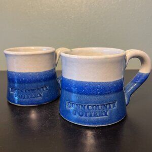 Two (2) Handcrafted Dunn County Pottery Mugs ~ Dipped Glaze ~ Made in Wisconsin